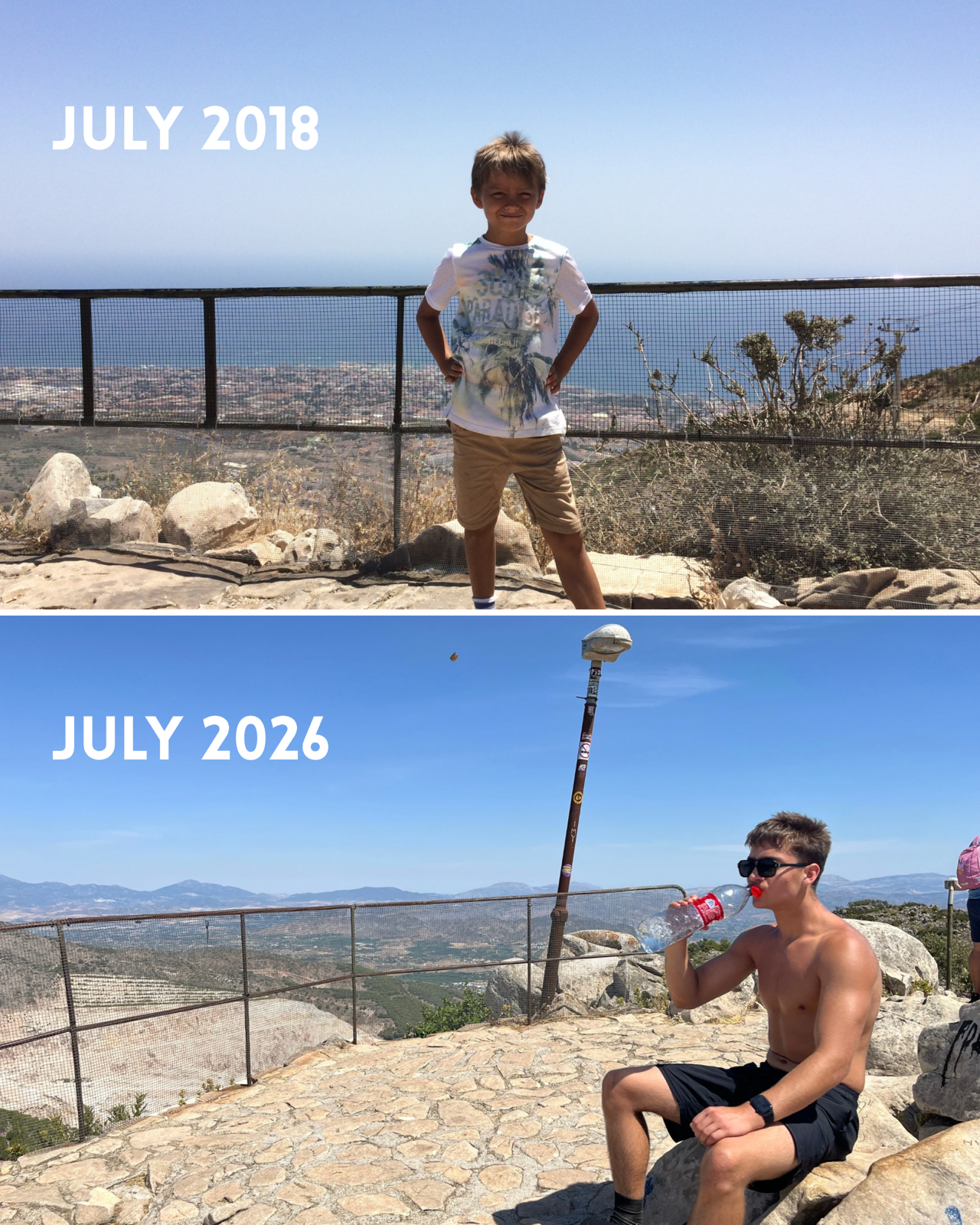 Hiking with my son on the same route, eight years apart