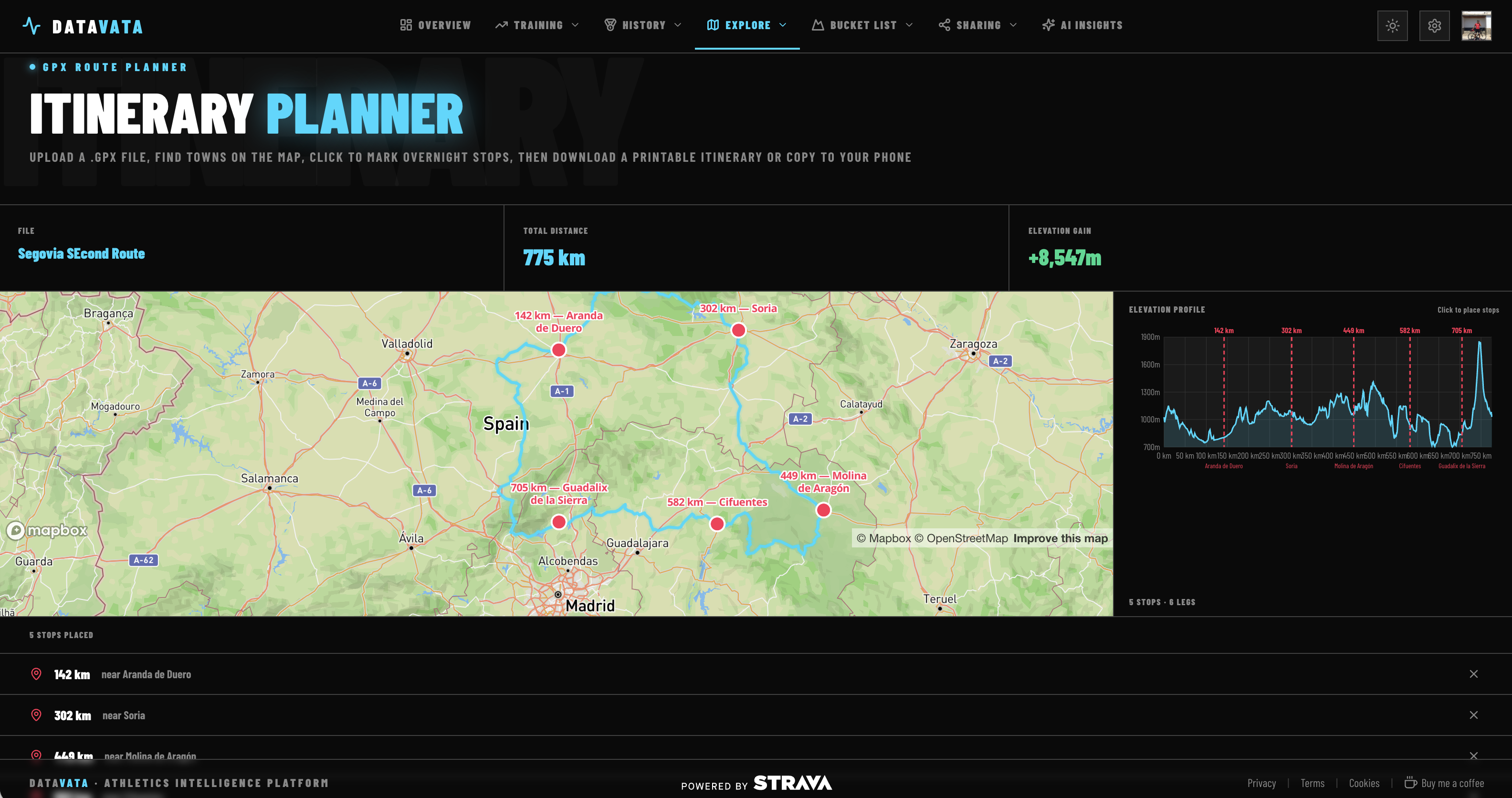 Datavata route planner