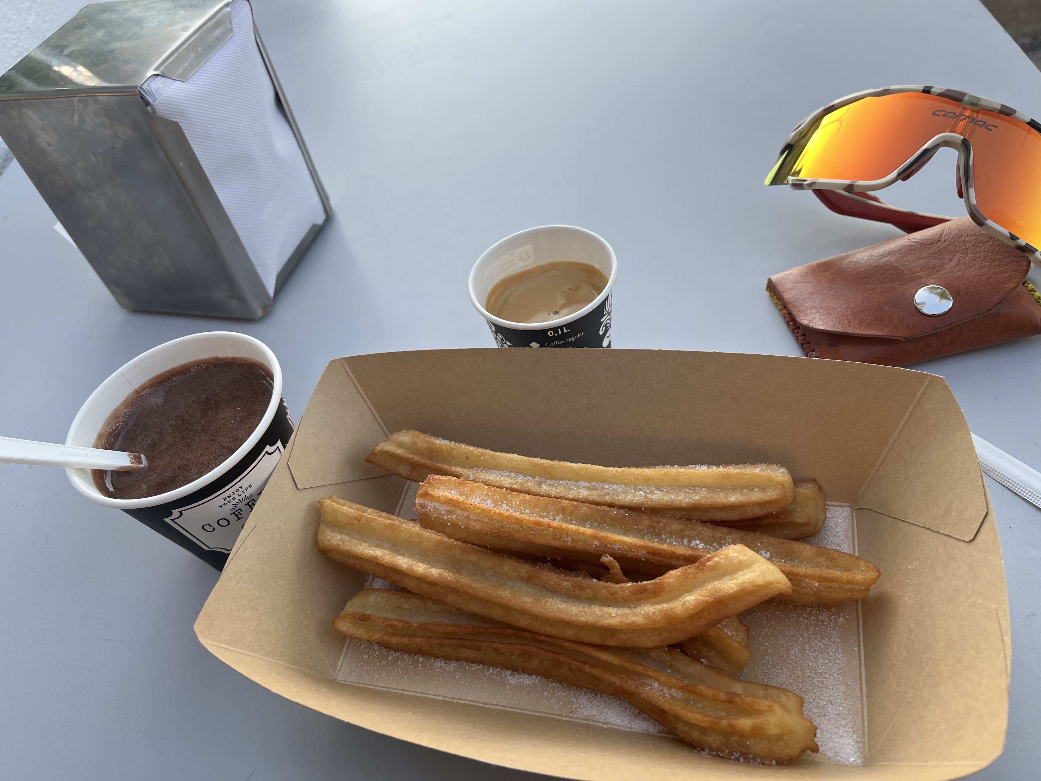 Chocolate con churros before hitting the road
