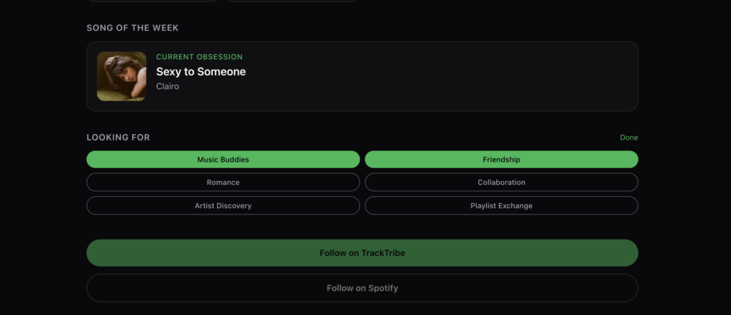 TrackTribe Looking For